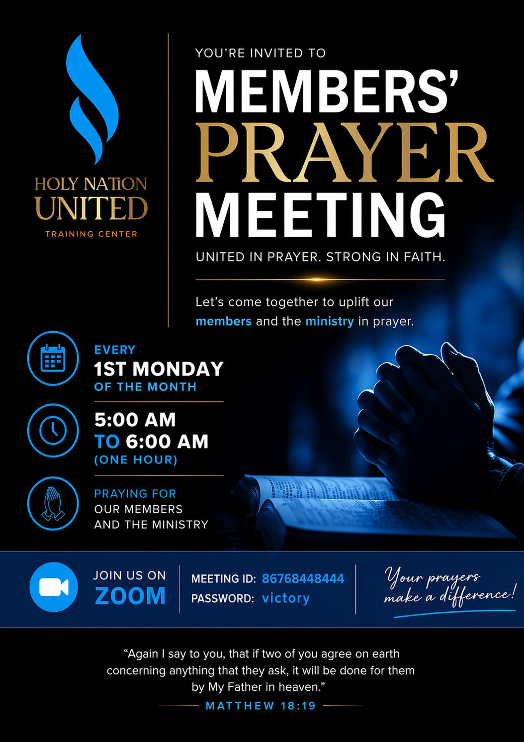 Members' Prayer Meeting flyer